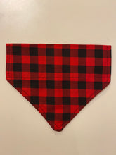 Load image into Gallery viewer, Red Plaid Bandana